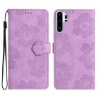 For Huawei P30 Pro Flower Embossing Pattern Leather Phone Case(Purple) - 1