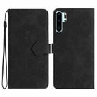 For Huawei P30 Pro Flower Embossing Pattern Leather Phone Case(Black) - 1