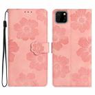 For Huawei Y5p Flower Embossing Pattern Leather Phone Case(Pink) - 1
