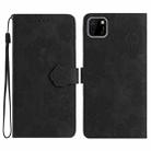 For Huawei Y5p Flower Embossing Pattern Leather Phone Case(Black) - 1