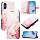 For Sony Xperia 5 VI PT003 Marble Pattern Flip Leather Phone Case(Rose Gold LS005) - 1