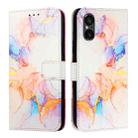 For Sony Xperia 5 VI PT003 Marble Pattern Flip Leather Phone Case(Galaxy Marble White LS004) - 2