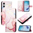 For Sony Xperia 10 VI PT003 Marble Pattern Flip Leather Phone Case(Rose Gold LS005) - 1