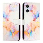 For Sony Xperia 10 VI PT003 Marble Pattern Flip Leather Phone Case(Galaxy Marble White LS004) - 2