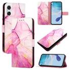 For Sony Xperia 10 VI PT003 Marble Pattern Flip Leather Phone Case(Pink Purple Gold LS001) - 1