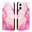 For Sony Xperia 10 VI PT003 Marble Pattern Flip Leather Phone Case(Pink Purple Gold LS001) - 2