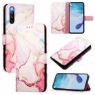 For Sony Xperia 10 IV PT003 Marble Pattern Flip Leather Phone Case(Rose Gold LS005) - 1