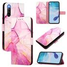 For Sony Xperia 10 IV PT003 Marble Pattern Flip Leather Phone Case(Pink Purple Gold LS001) - 1