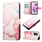 For Xiaomi Redmi Note 12S 4G Global PT003 Marble Pattern Flip Leather Phone Case(Rose Gold LS005) - 1