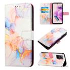 For Xiaomi Redmi Note 12S 4G Global PT003 Marble Pattern Flip Leather Phone Case(Galaxy Marble White LS004) - 1