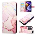 For Xiaomi Poco F5 5G/Redmi Note 12 Turbo PT003 Marble Pattern Flip Leather Phone Case(Rose Gold LS005) - 1