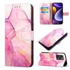 For Xiaomi Poco F5 5G/Redmi Note 12 Turbo PT003 Marble Pattern Flip Leather Phone Case(Pink Purple Gold LS001) - 1