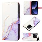 For Xiaomi 13T PT003 Marble Pattern Flip Leather Phone Case(White Purple LS006) - 1