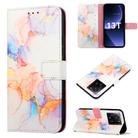 For Xiaomi 13T PT003 Marble Pattern Flip Leather Phone Case(Galaxy Marble White LS004) - 1