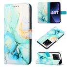 For Xiaomi 13T PT003 Marble Pattern Flip Leather Phone Case(Green LS003) - 1