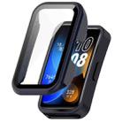 For Huawei Band 8 PC + Tempered Film Integrated Protective Watch Case(Ink Blue) - 1