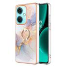 For OnePlus Nord CE3 Electroplating IMD TPU Phone Case with Ring(White Marble) - 1