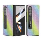 For Samsung Galaxy Z Fold4 5G Integrated Diamond Series Black Edge Phone Case with Holder(Rainbow) - 1