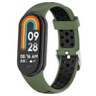 For Xiaomi Mi Band 8 Two-color Steel Plug Silicone Watch Band(Army Green Black) - 1