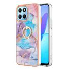 For Honor X8 5G / X6 4G Electroplating IMD TPU Phone Case with Ring(Blue Marble) - 1