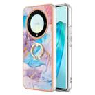 For Honor X9a / Magic5 Lite Electroplating IMD TPU Phone Case with Ring(Blue Marble) - 1