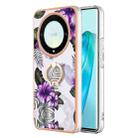 For Honor X9a / Magic5 Lite Electroplating IMD TPU Phone Case with Ring(Purple Flower) - 1