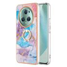 For Honor Magic5 Pro Electroplating IMD TPU Phone Case with Ring(Blue Marble) - 1