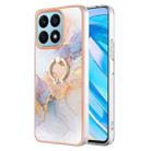 For Honor X8a Electroplating IMD TPU Phone Case with Ring(White Marble) - 1