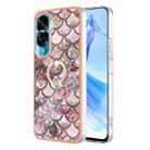 For Honor 90 Lite 5G Electroplating IMD TPU Phone Case with Ring(Pink Scales) - 1