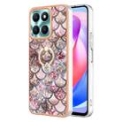 For Honor X6a Electroplating IMD TPU Phone Case with Ring(Pink Scales) - 1