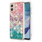 For Motorola Moto G53 5G Electroplating IMD TPU Phone Case with Ring(Colorful Scales) - 1