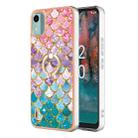 For Nokia C12 Electroplating IMD TPU Phone Case with Ring(Colorful Scales) - 1