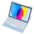 For iPad 10th Gen 10.9 2022 F10B 360 Rotation Acrylic Transparent Bluetooth Keyboard Leather Case(Blue) - 1