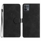 For OPPO Reno8 5G Flower Embossing Pattern Leather Phone Case(Black) - 1