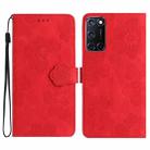 For OPPO A52 / A72 / A92 Flower Embossing Pattern Leather Phone Case(Red) - 1