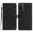 For OPPO A74 / A54 / A93 5G Flower Embossing Pattern Leather Phone Case(Black) - 1