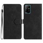 For OPPO A94 5G Flower Embossing Pattern Leather Phone Case(Black) - 1