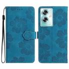 For OPPO A79 5G Flower Embossing Pattern Leather Phone Case(Blue) - 1