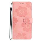 For OPPO Reno10 5G / Reno10 Pro 5G Global Flower Embossing Pattern Leather Phone Case(Pink) - 2