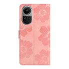 For OPPO Reno10 5G / Reno10 Pro 5G Global Flower Embossing Pattern Leather Phone Case(Pink) - 3