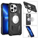 For iPhone 14 MagSafe Magnetic Holder Phone Case(Black) - 1