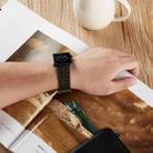 For Apple Watch Series 5 & 4 44mm Top-grain Leather Embossed Watchband(Black) - 5