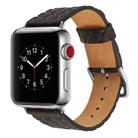 For Apple Watch Series 5 & 4 42mm Top-grain Leather Embossed Watchband(Black) - 1