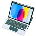 For iPad 10th Gen 10.9 2022 F10B-A 360 Rotation Acrylic Transparent Bluetooth Keyboard Leather Case With Touch Control(Green) - 1
