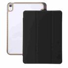 For iPad 10th Gen 10.9 2022 Clear Acrylic 3-Fold Leather Tablet Case(Black) - 1