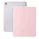 For iPad 10th Gen 10.9 2022 Clear Acrylic 3-Fold Leather Tablet Case(Pink) - 1