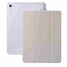 For iPad 10th Gen 10.9 2022 Clear Acrylic 3-Fold Leather Tablet Case(Grey) - 1