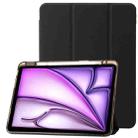 For iPad Air 13 2024 Clear Acrylic 3-Fold Leather Tablet Case(Black) - 1