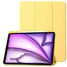 For iPad Air 13 2024 Clear Acrylic 3-Fold Leather Tablet Case(Yellow) - 1