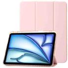 For iPad Pro 11 2024 Clear Acrylic 3-Fold Leather Tablet Case(Pink) - 1